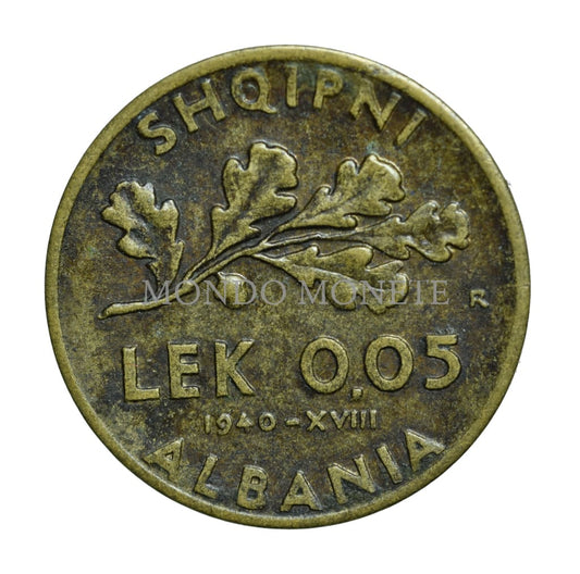 0 05 Lek 1940 Xviii Monete Da Collezione