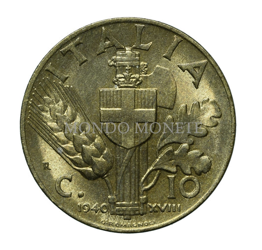 10 Centesimi 1940 Monete Da Collezione