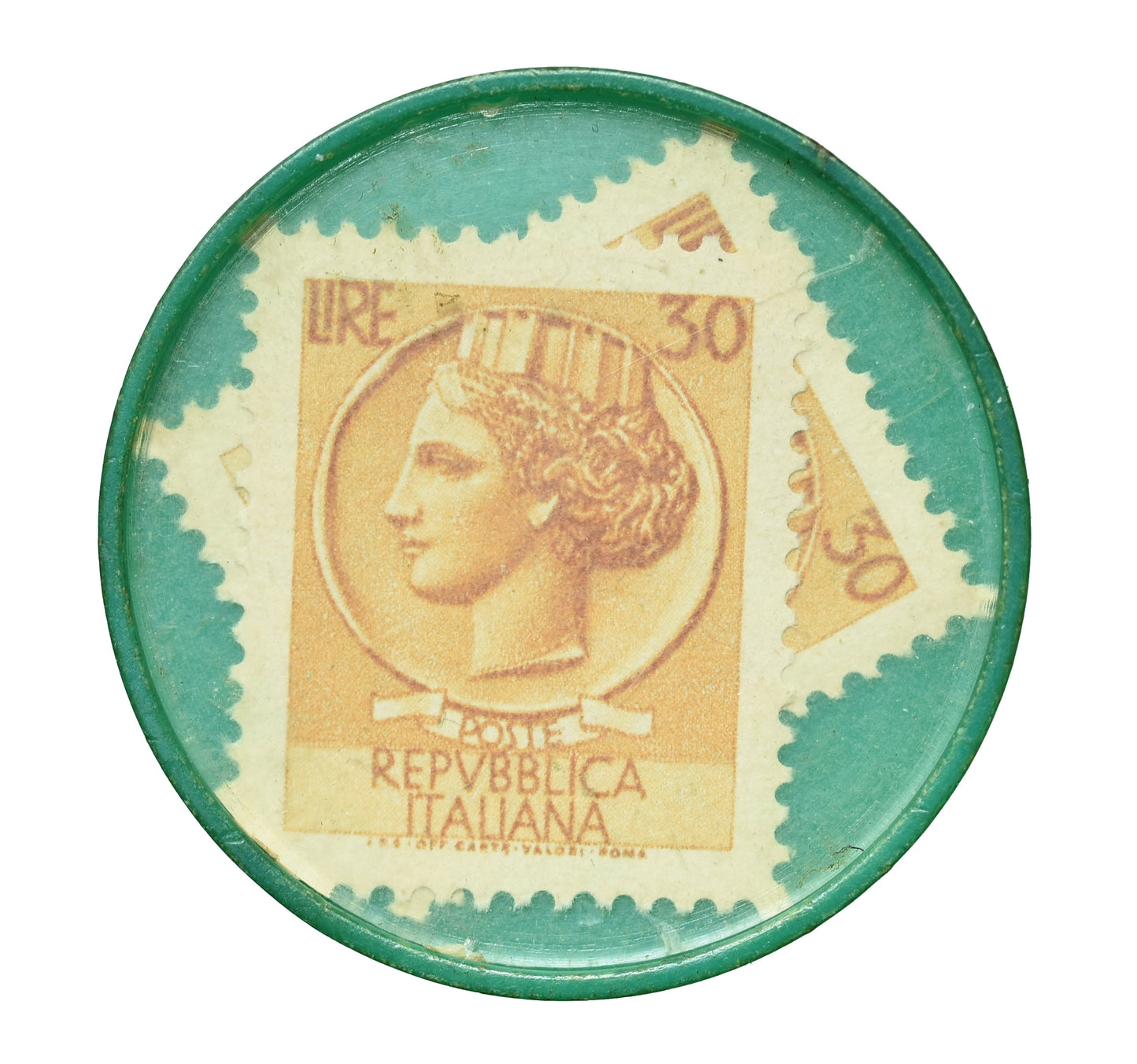 GETTONE DI NECESITA ANNONIMO 2 VALORI DA 30 LIRE TOTALE 60 LIRE INCAPSULATO