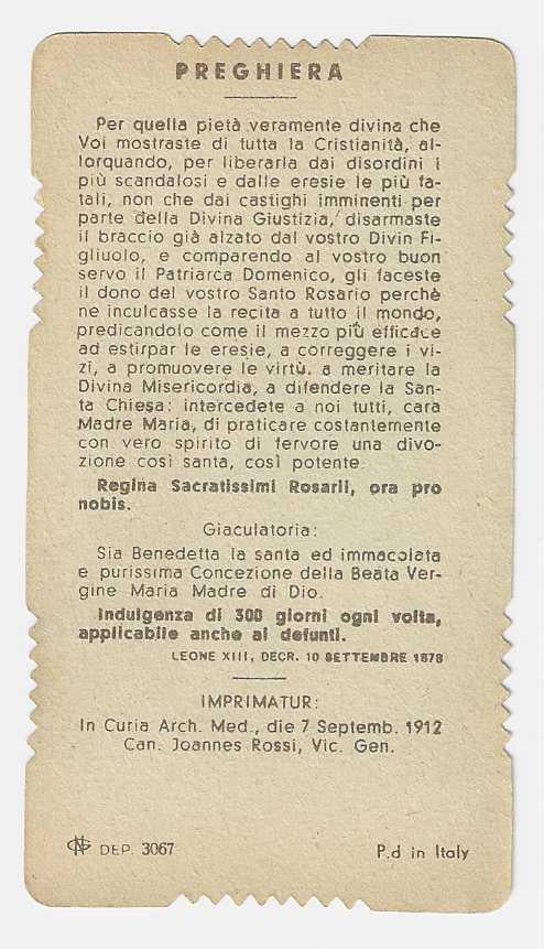 NOSTRA SIGNORA DEL SS. ROSARIO GN 3067