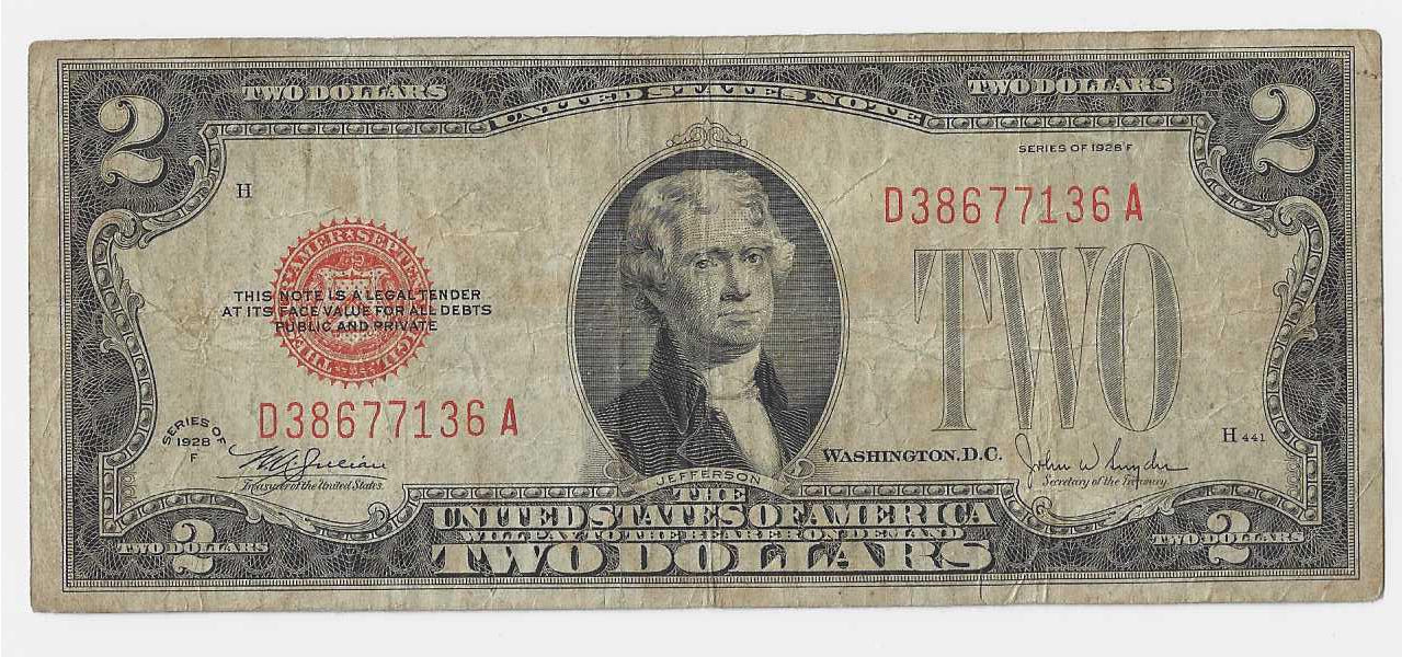 USA 2 dollars 1928 F