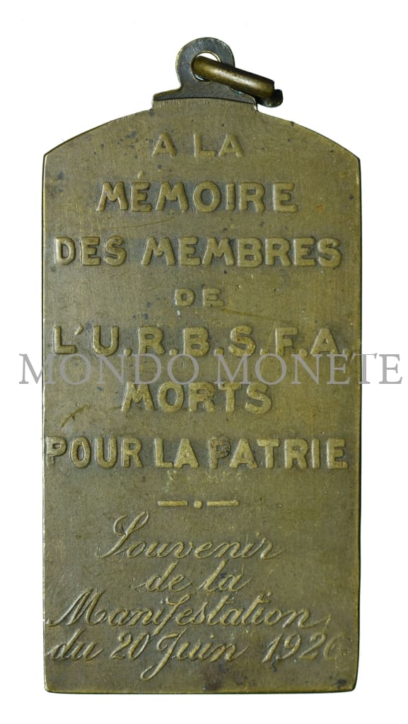 A La Memoire Des Membres De Lu. R.b.s.f.a. Morts Pour Patrie Medaglie E Gettoni