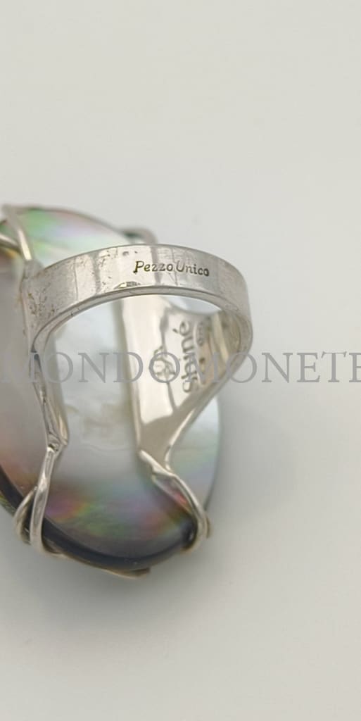 Anello Argento 925 Madreperla Pezzo Unico Bellezza Interiore Shine Orologi E Gioielli