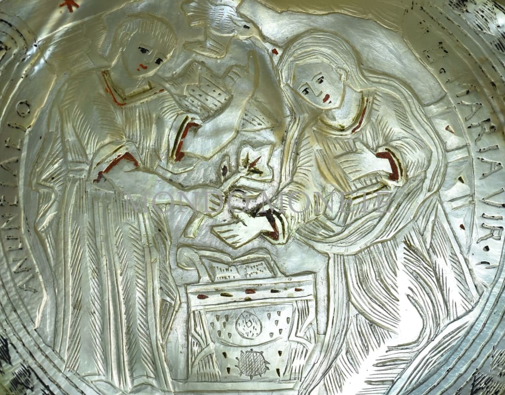 Anuntiatio B. Maria Vir. Madreperla Incisa Sicilia Xviii Secolo Medaglie E Gettoni