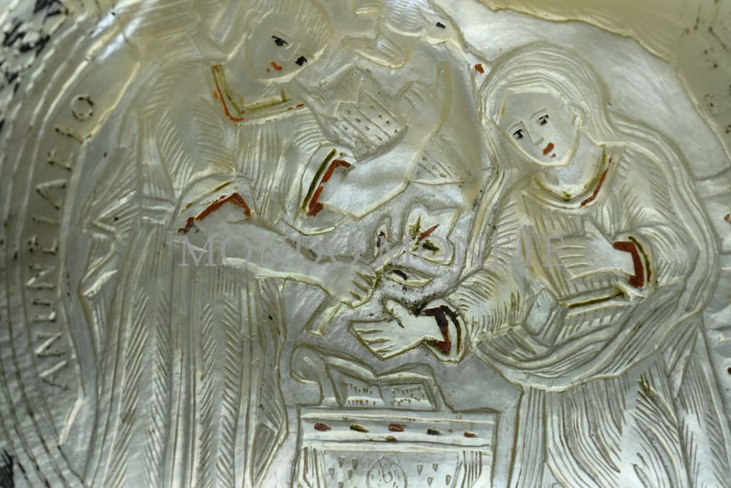 Anuntiatio B. Maria Vir. Madreperla Incisa Sicilia Xviii Secolo Medaglie E Gettoni