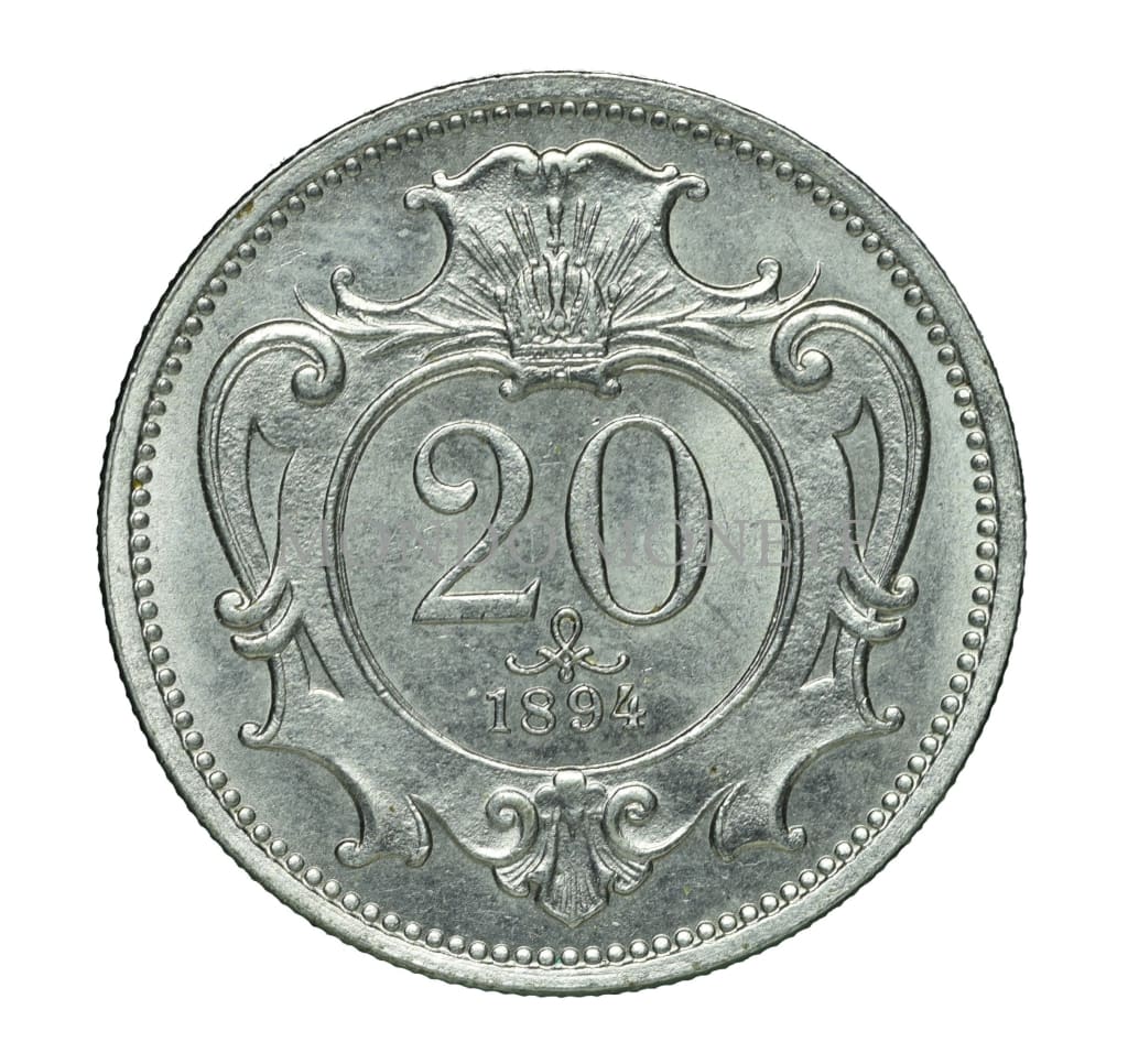 Austria 20 Heller 1894 Monete Da Collezione