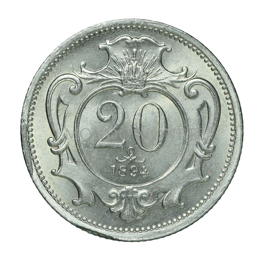 Austria 20 Heller 1894 Monete Da Collezione