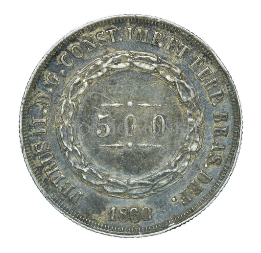 Brazil 500 Reis 1860 Monete Da Collezione