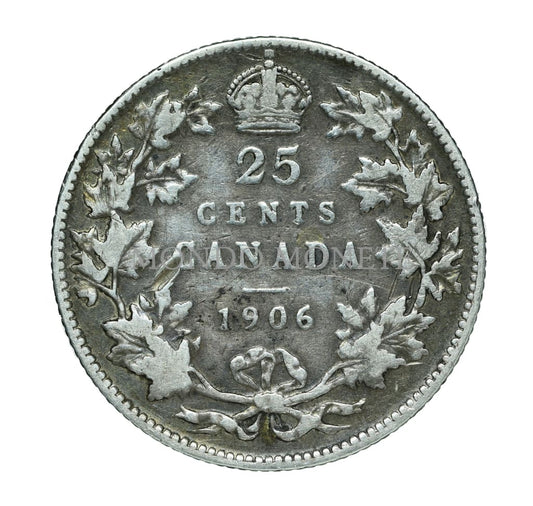 Canada 25 Cents 1906 Monete Da Collezione