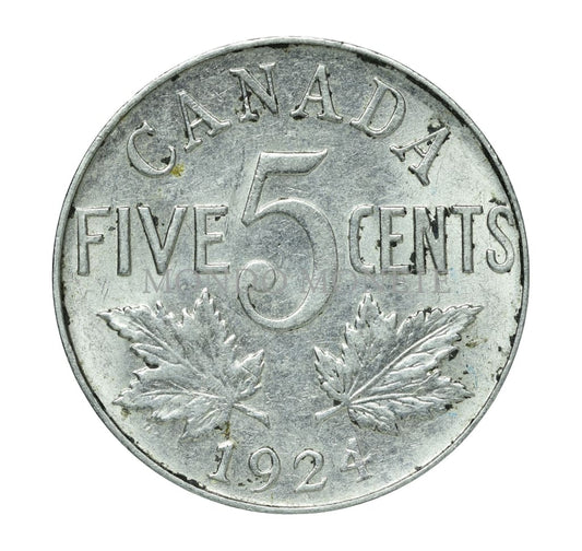 Canada 5 Cents 1924 Monete Da Collezione