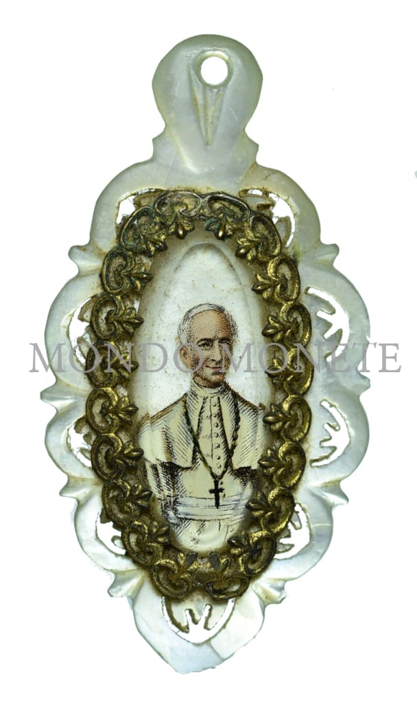Ciondolo Madreperla Giubileo Leone Xiii 1887 Medaglie E Gettoni