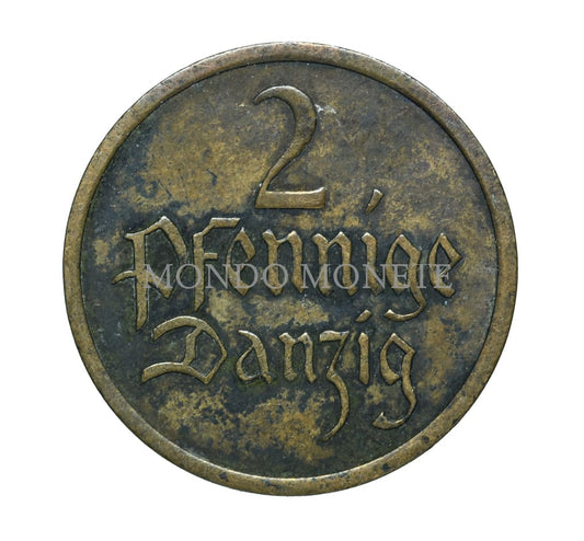 Danzig 2 Pfennig 1937 Monete Da Collezione