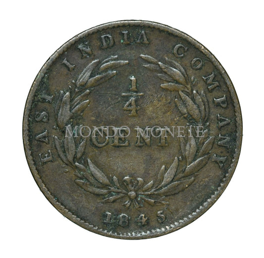 East India Company 1/4 Cent 1845 Monete Da Collezione