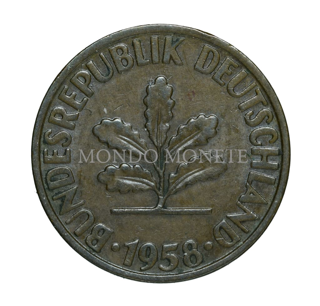 Germania 2 Pfennig 1958 D Monete Da Collezione