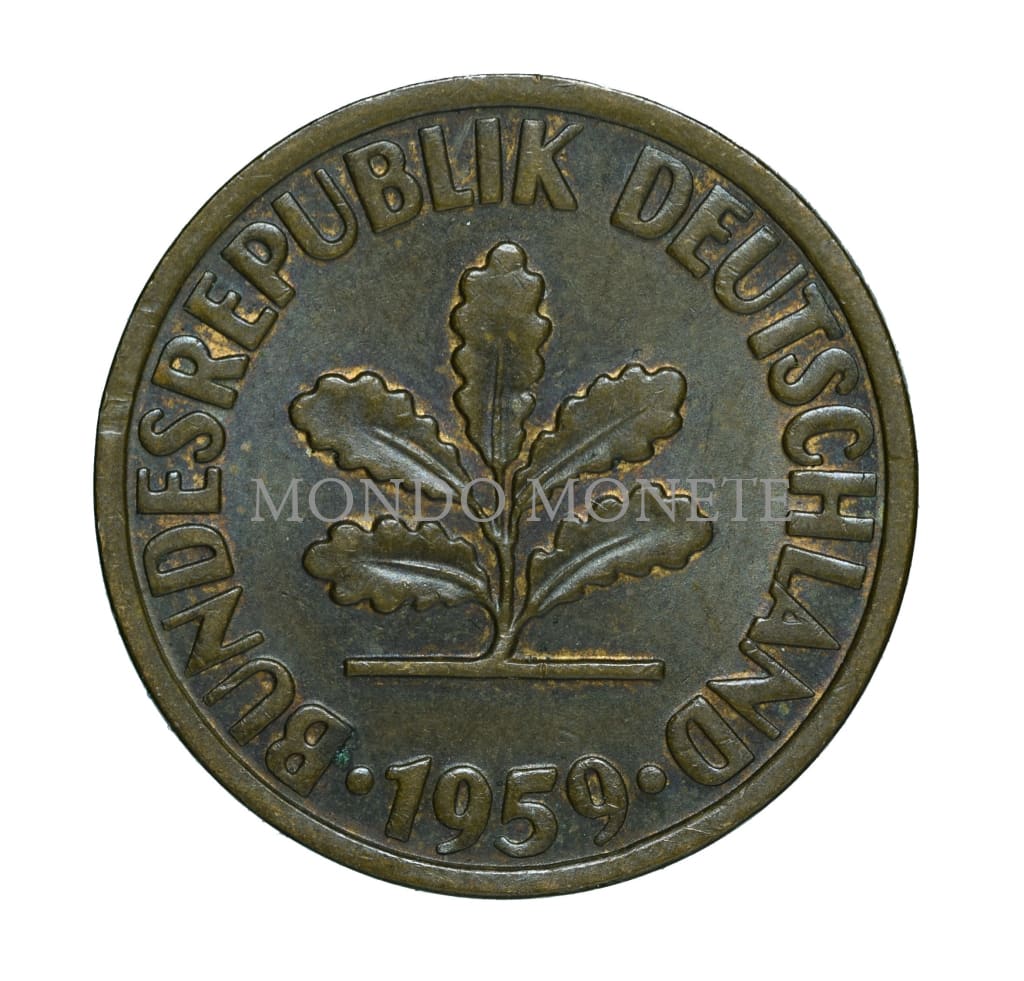 Germania 2 Pfennig 1959 F Monete Da Collezione