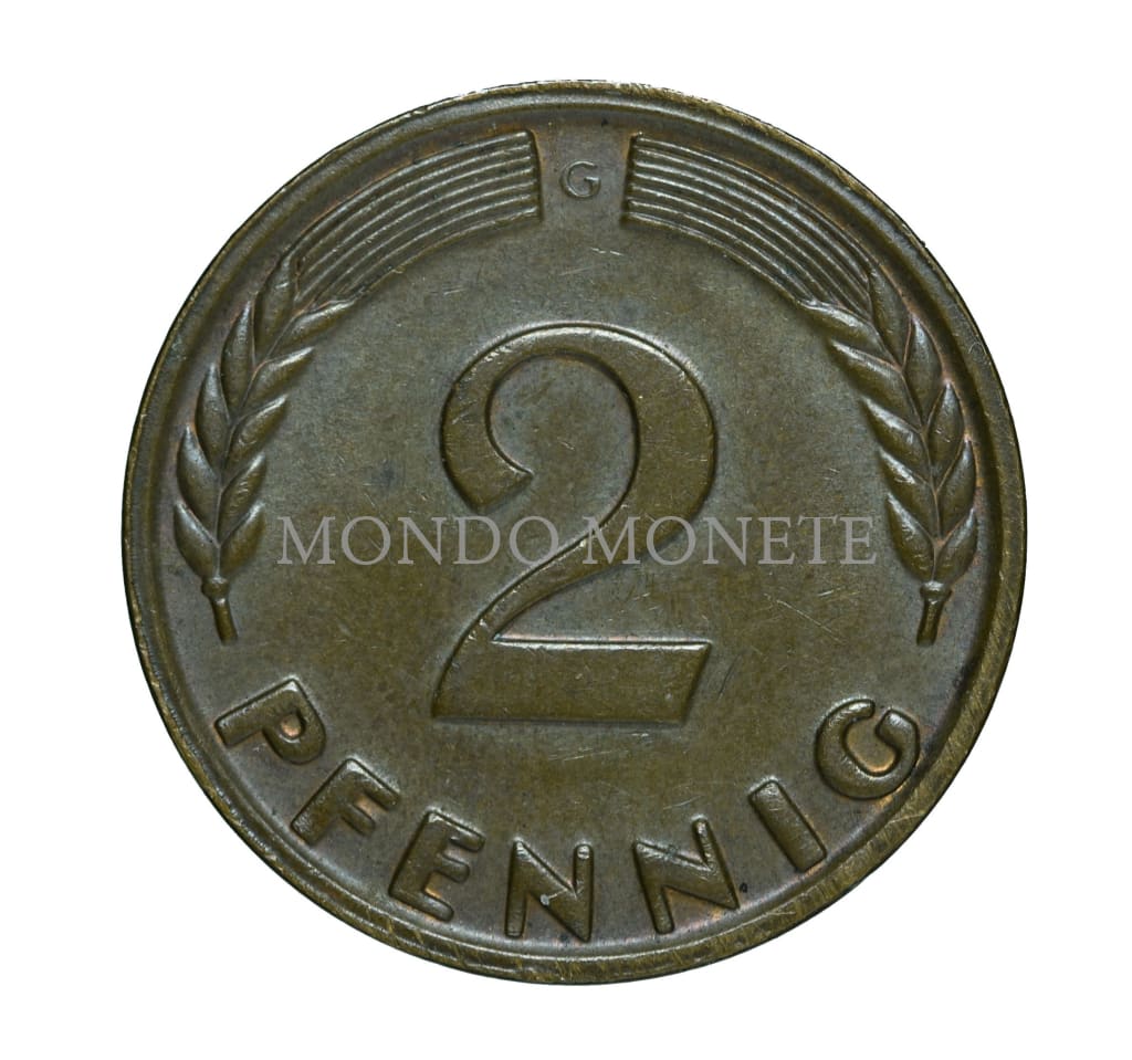 Germania 2 Pfennig 1965 G Monete Da Collezione