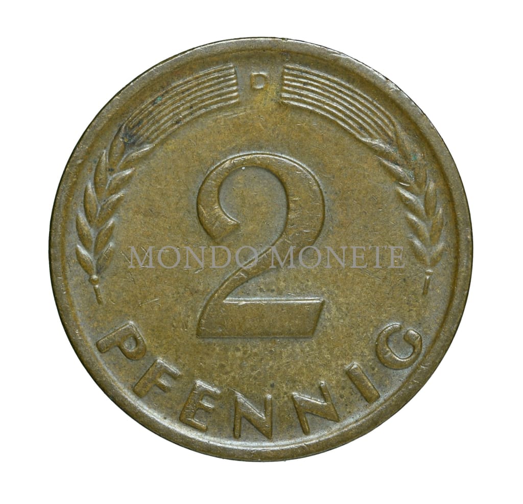 Germania 2 Pfennig 1966 D Monete Da Collezione