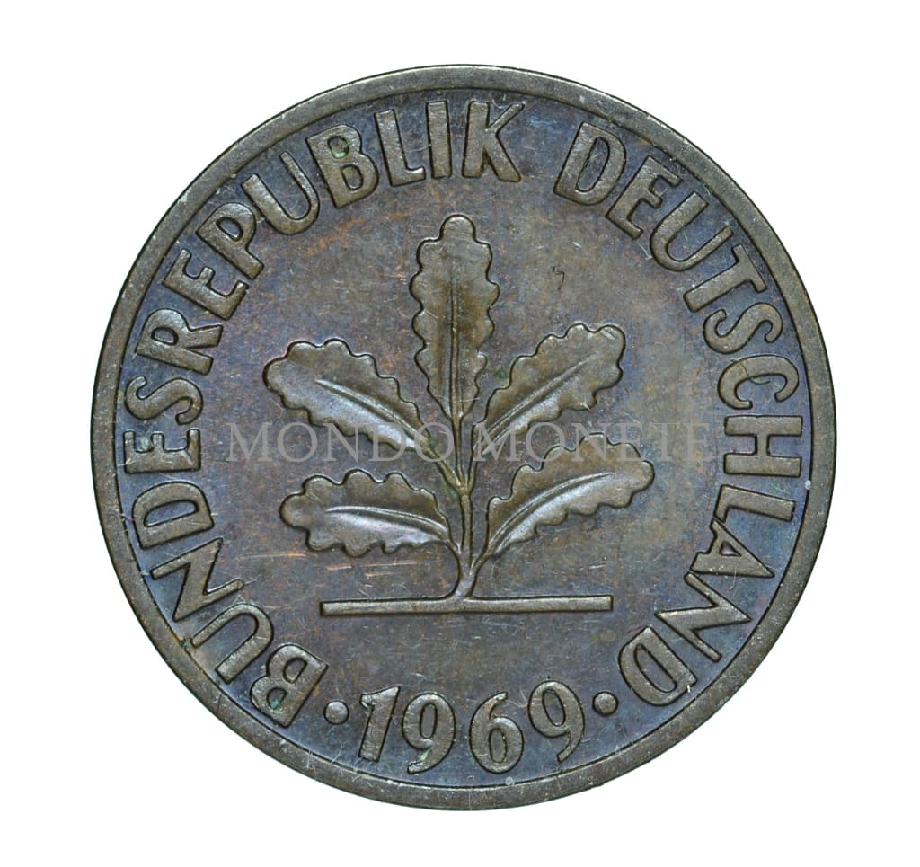 Germania 2 Pfennig 1969 D Monete Da Collezione