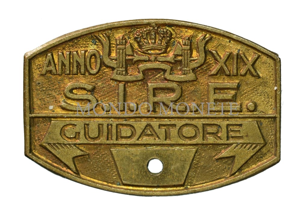 Gettone / Targhetta S.i.r.e. Guidatore Anno Xix Monete Da Collezione