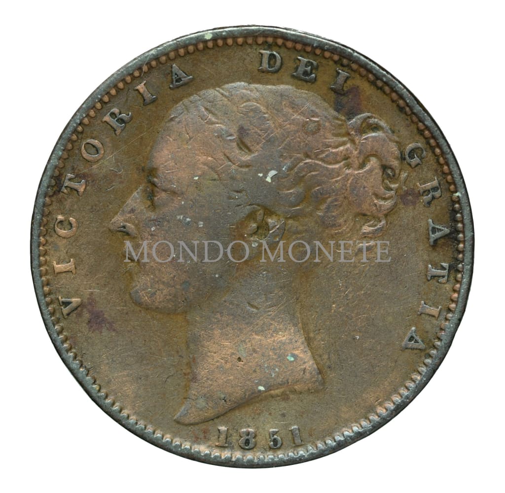 Great Britain Victoria Farthing 1851 Monete Da Collezione