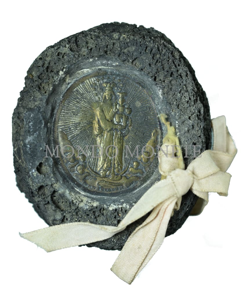 Medaglia Immacolata Incastonata Nella Lava Vesuviana Medaglie E Gettoni