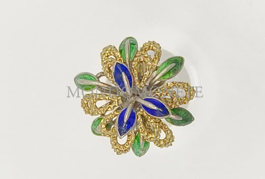 Parure Artigianale Anello + Orecchini In Argento E Smalti Marchiato Al 1777 Orologi Gioielli