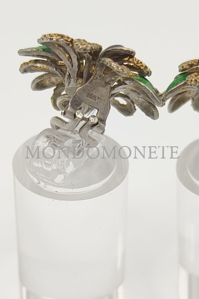 Parure Artigianale Anello + Orecchini In Argento E Smalti Marchiato Al 1777 Orologi Gioielli