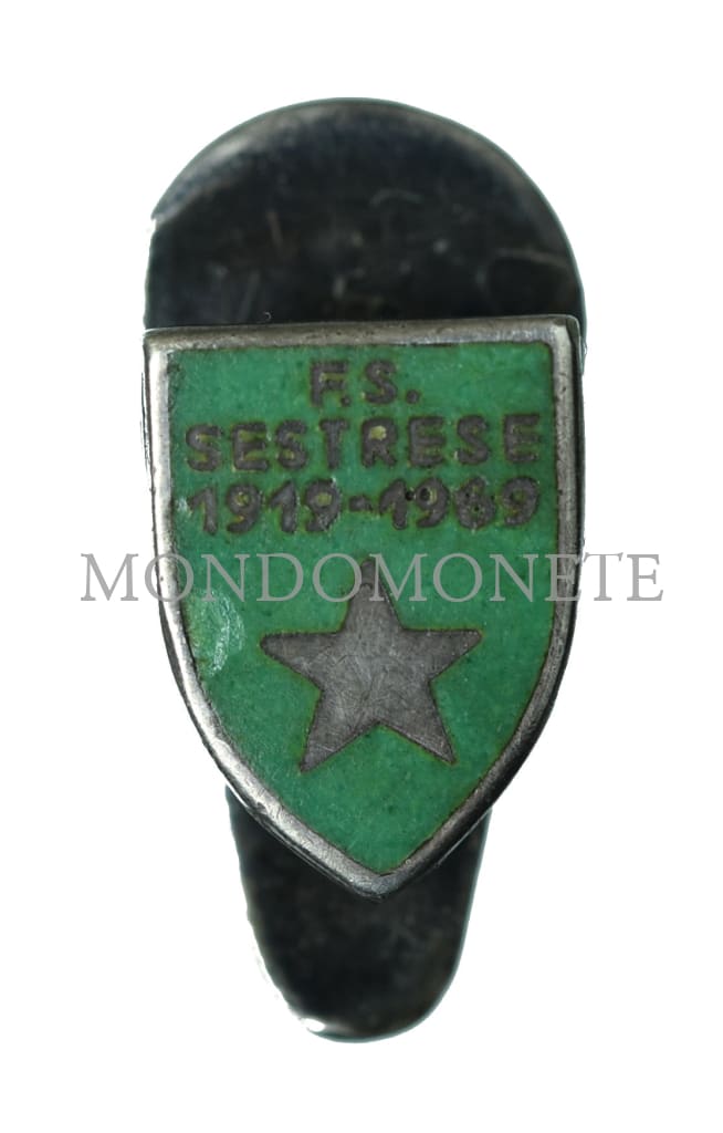 Raro - F.s. Sestrese 1919 1969 Argento 800 Omea Milano Distintivi E Spille