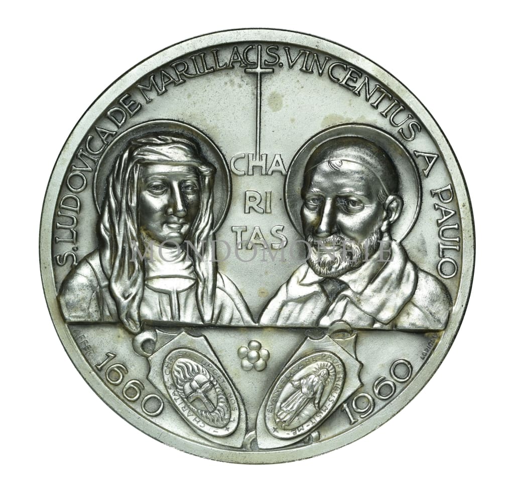 S. Ludovica De Marillac Vincentus A Paulo 1660 - 1960 Medaglie E Gettoni