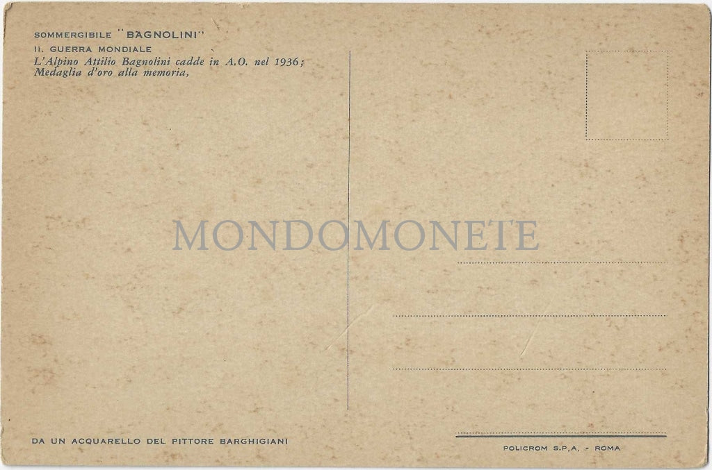 Sommergibile Bagnolini Ii. Guerra Mondiale - Pittore Barghigiani Cartoline