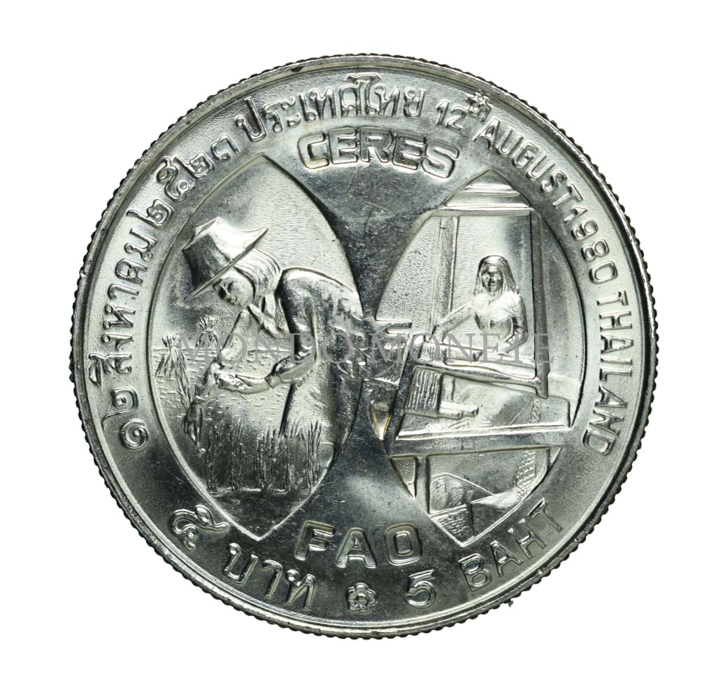 Thailand 5 Baht 1980 - 2523 Monete Da Collezione