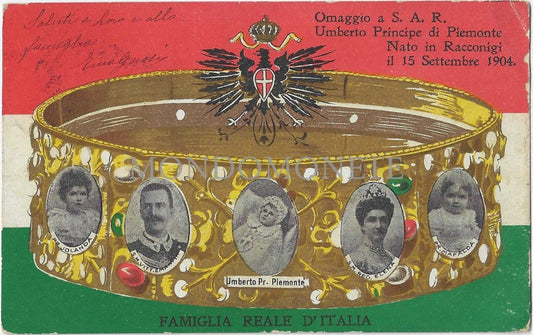 Viaggiata 1905 Cartolina Omaggio A S.a.r. Umberto Principe Di Piemonte Nato In Racconigi Il 15