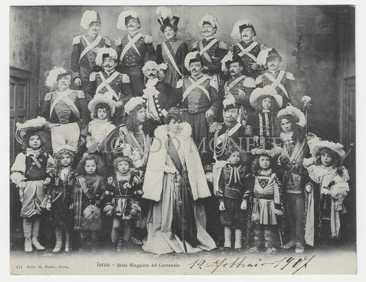 Viaggiata 1907 Ivrea - Stato Maggiore Del Carnevale Cartoline