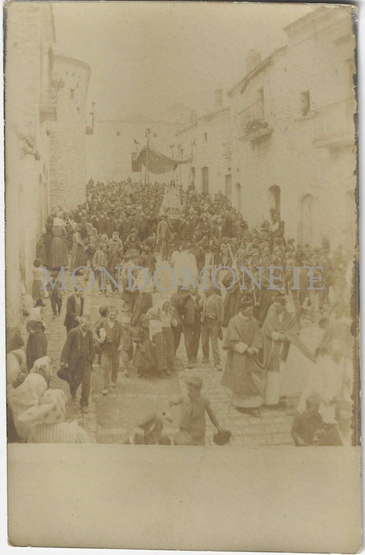 Viaggiata Cartolina 1918 Processione Madonna Del Rosario Casalnuovo Monterotaro Cartoline