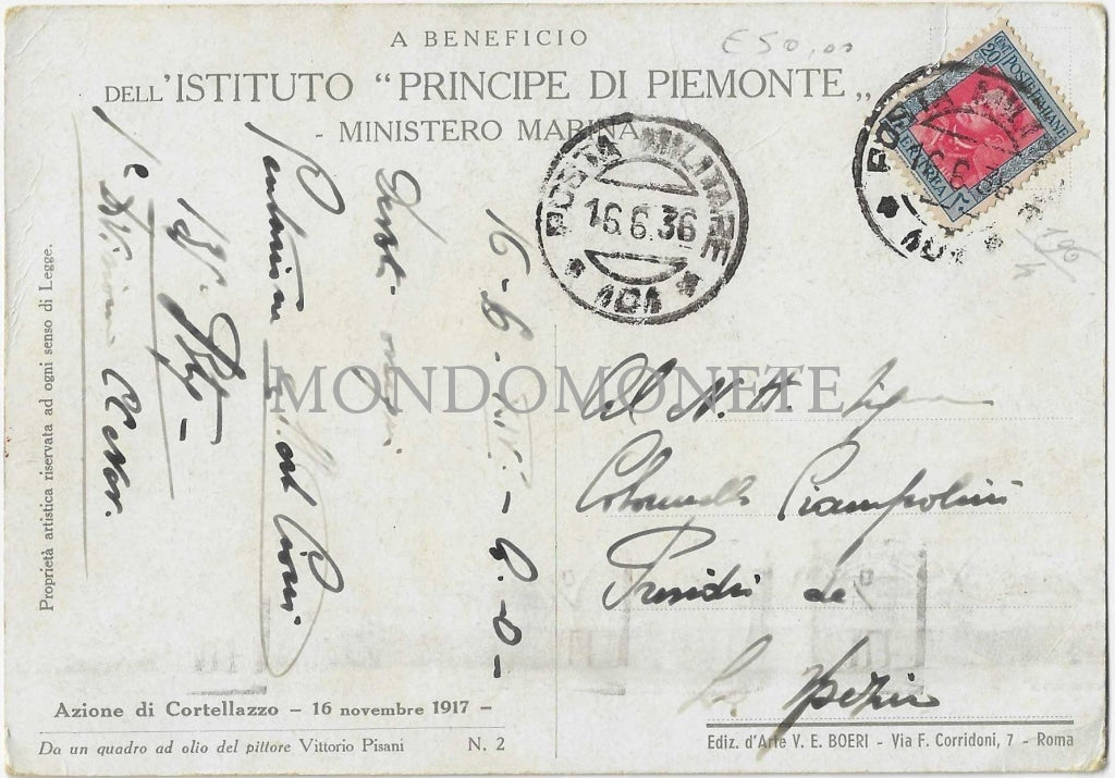 Viaggiata Principe Di Piemonte Azione Cortellazzo Vittorio Pisani Cartoline