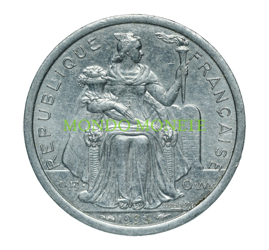1 Franc 1993 Polinesia Monete Da Collezione