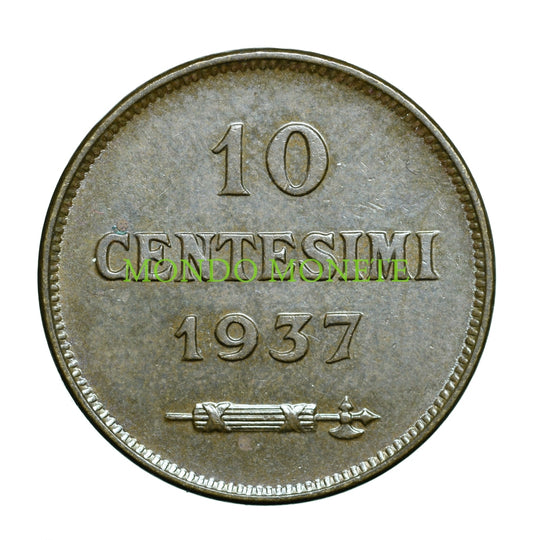 10 Centesimi 1937 Monete Da Collezione