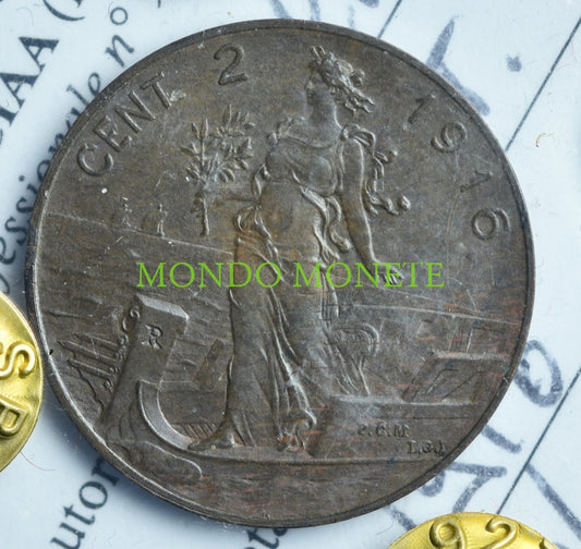 2 Centesimi 1916 Rrr Monete Da Collezione
