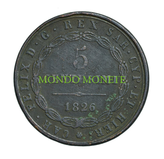 5 Centesimi 1826 Genova Monete Da Collezione