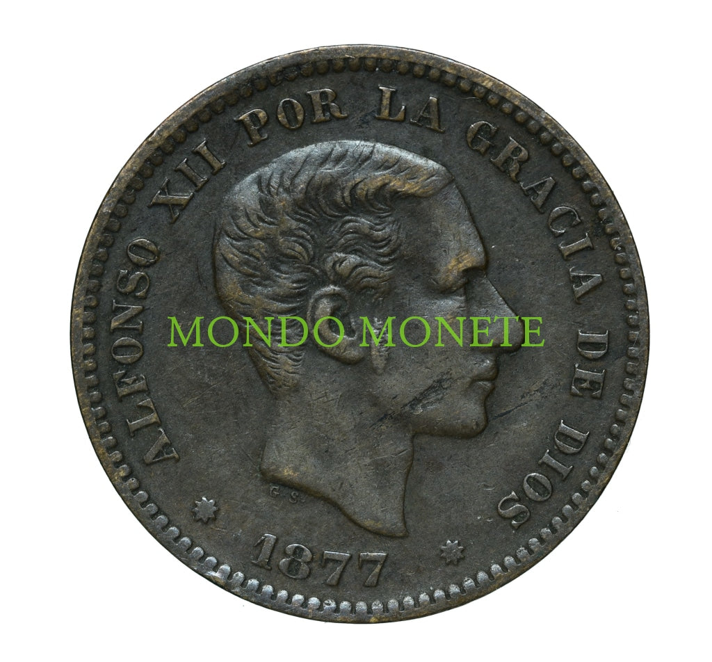 5 Centimos 1877 Spagna Monete Da Collezione