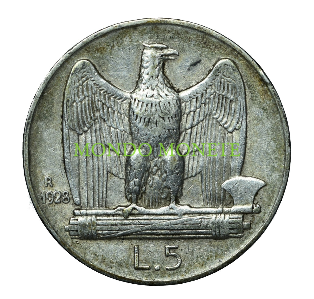 Italia 5 Lire 1928 2 Rosette Monete Da Collezione