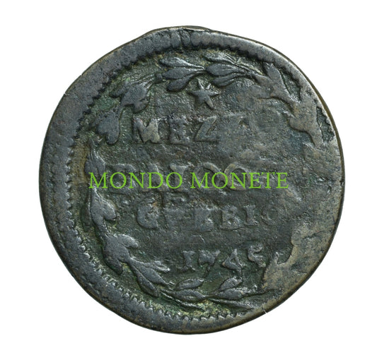Mezzo Baiocco 1745 Gubbio Monete Da Collezione