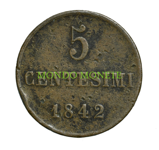 Regno Di Sardegna 5 Centesimi 1842 Monete Da Collezione