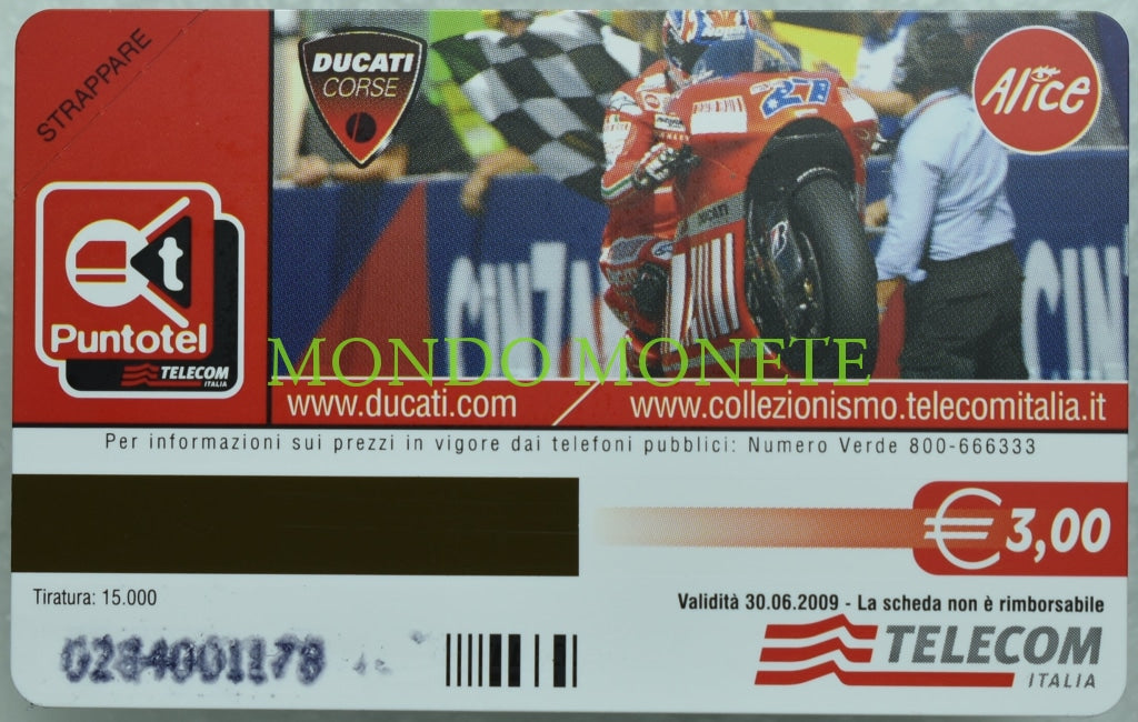 Scheda Telefonica Telecom Ducati Corse Gp Monte Schede Telefoniche