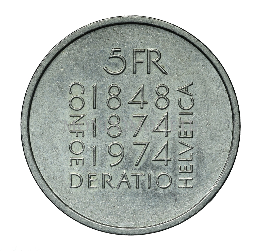 Swiss 5 Francs 1974 Monete Da Collezione