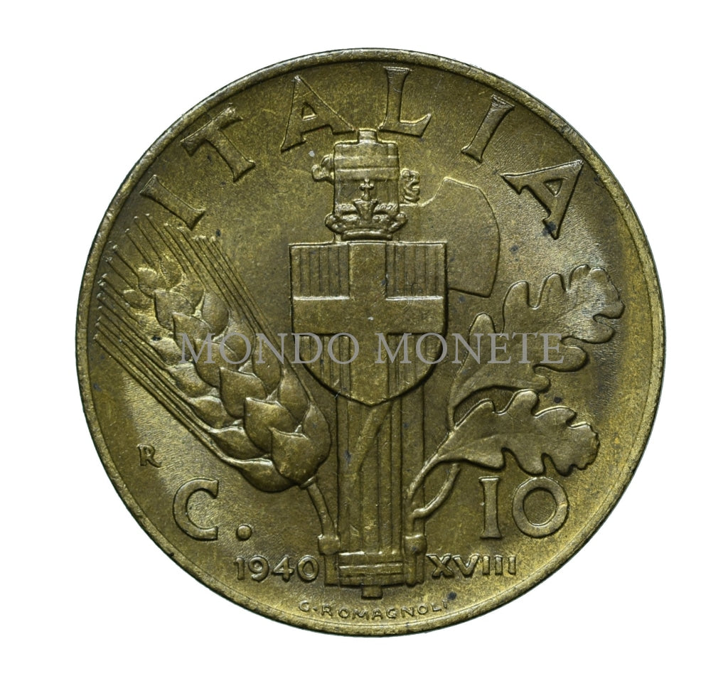 10 Centesimi 1940 Monete Da Collezione