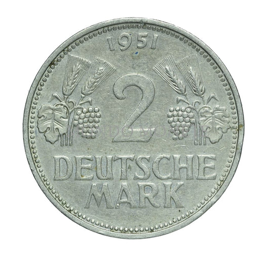 2 Deusche Mark 1951 D Monete Da Collezione