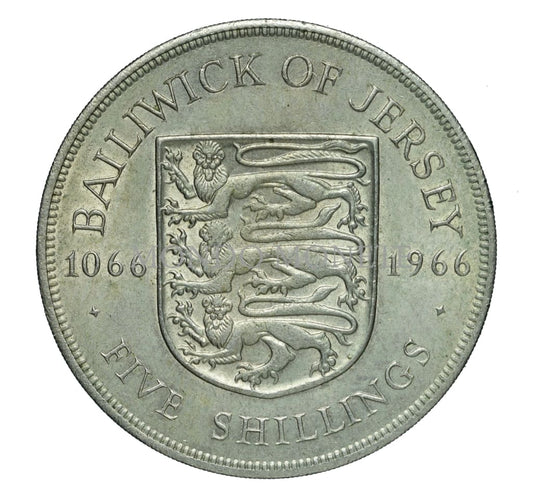 Bailiwick Of Jersey 5 Five Shillings 1166 - 1966 Monete Da Collezione