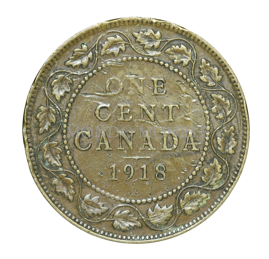 Canada One Cent 1918 Monete Da Collezione