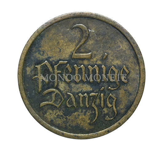 Danzig 2 Pfennig 1937 Monete Da Collezione